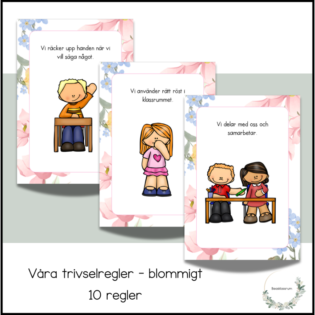 Våra trivselregler – blommigt