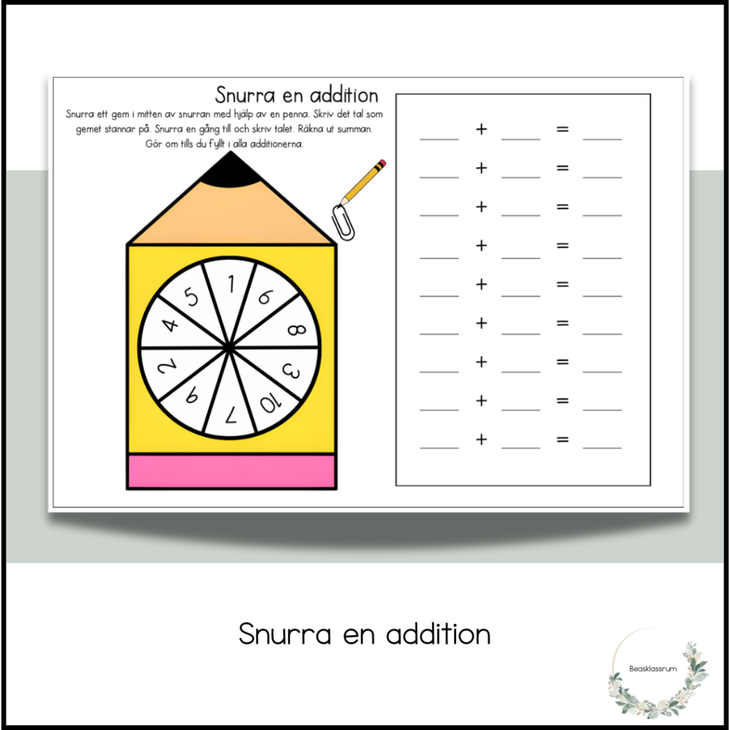 Snurra en addition