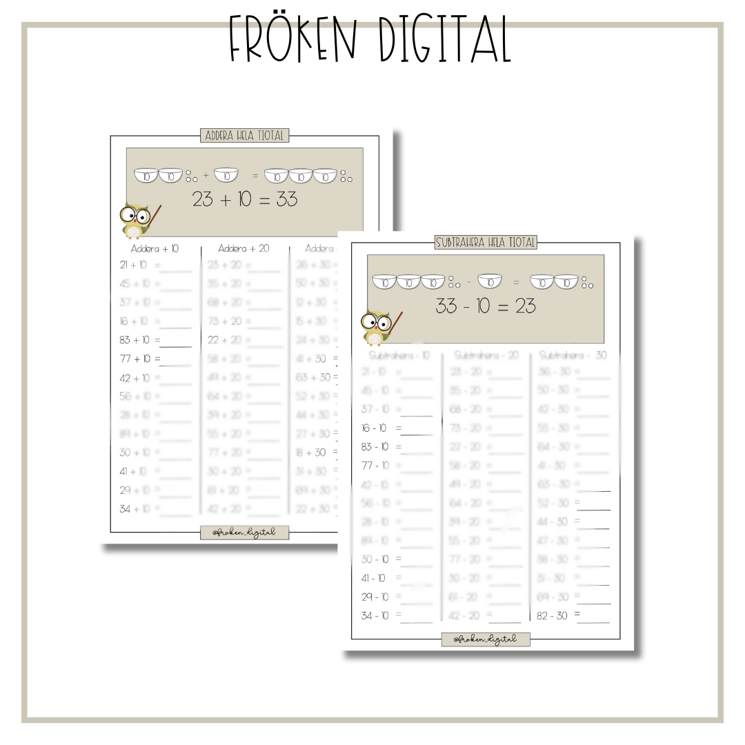 Addera/subtrahera hela tiotal