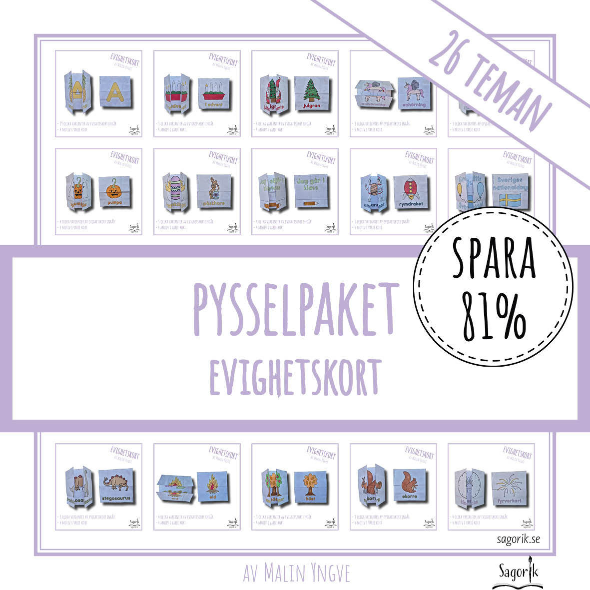 Pysselpaket Evighetskort 26 teman
