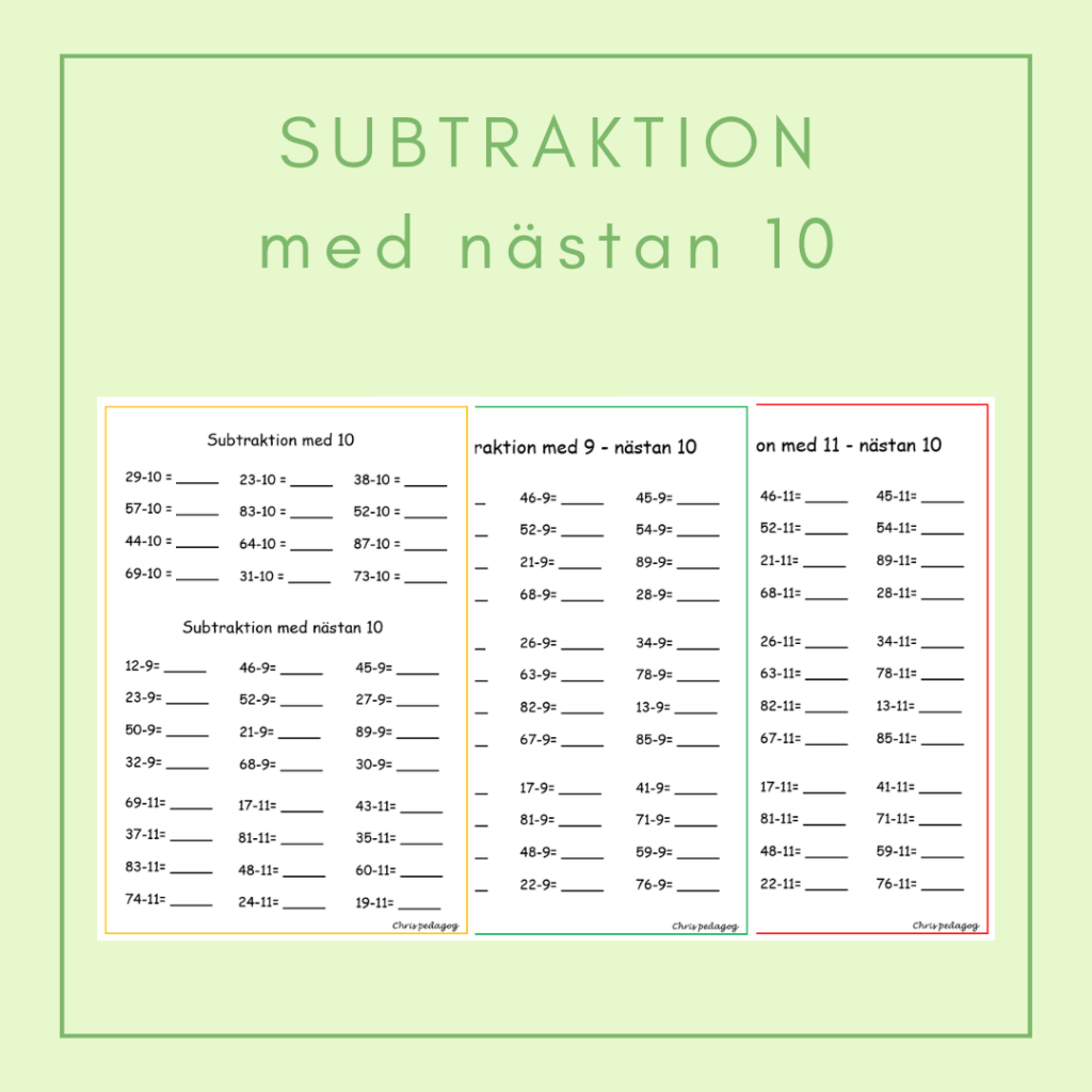 Subtraktion med nästan 10