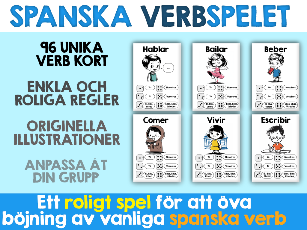 Spanska verbspelet (för att öva på att böja verb)