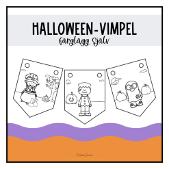 Halloween vimpel - färglägg själv