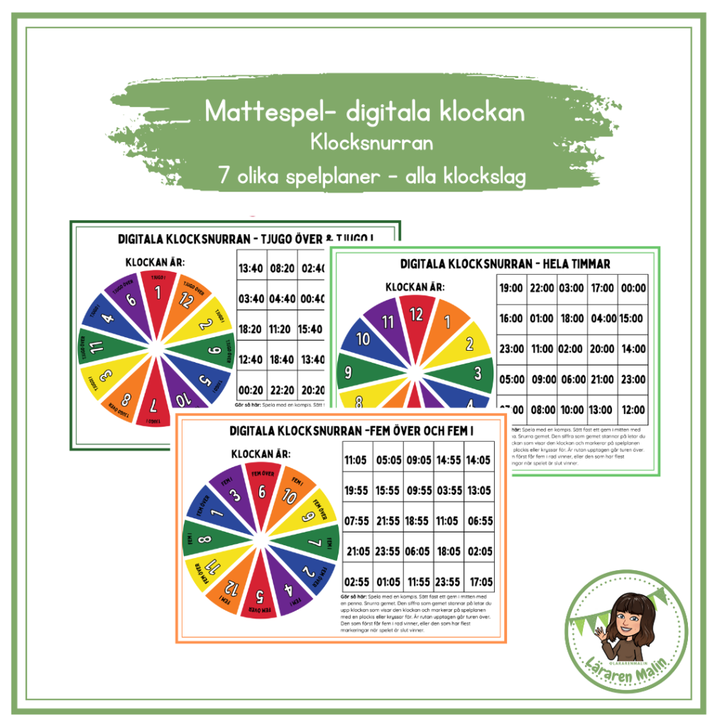 Mattespel – digitala klockan