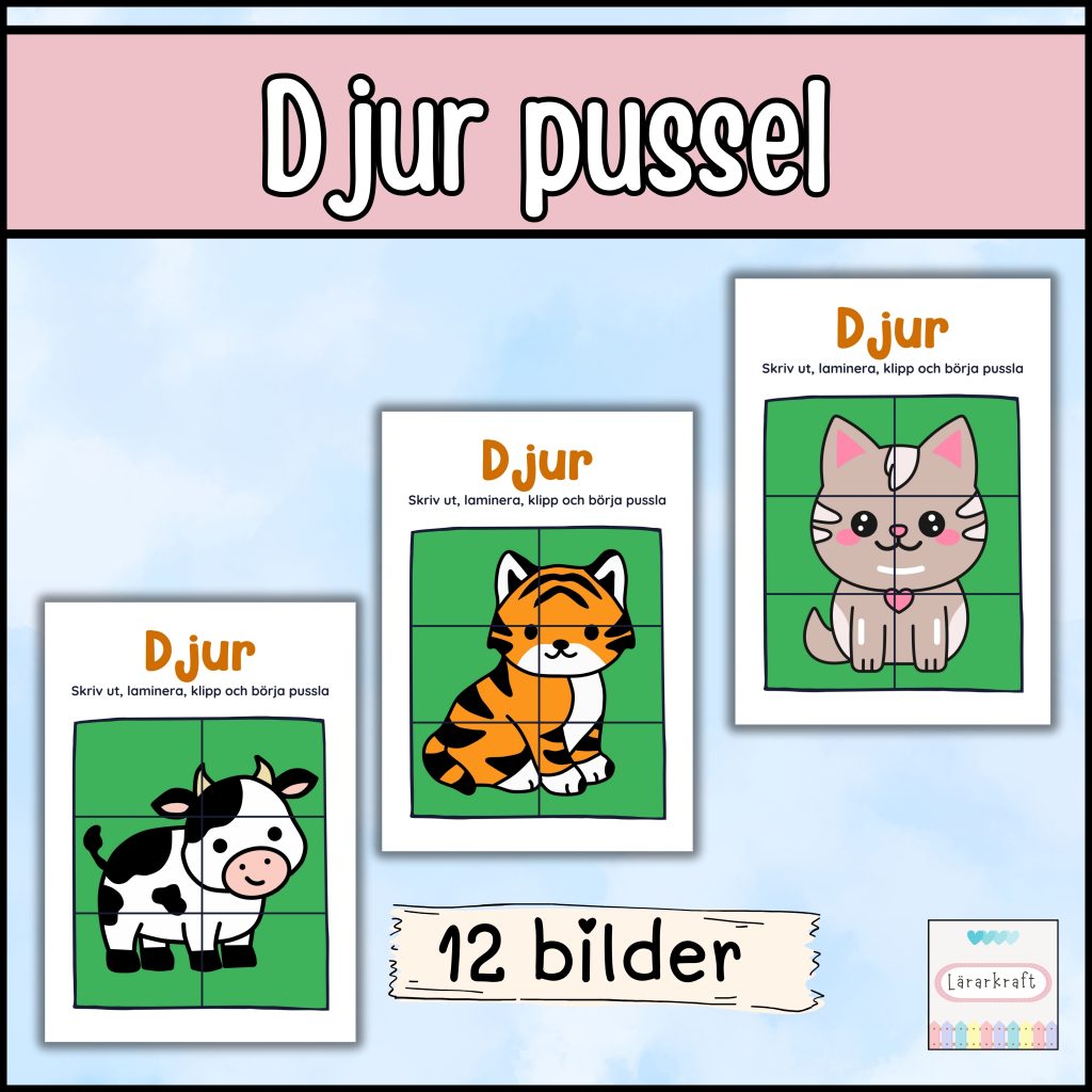 Djur Pussel (12 bilder)