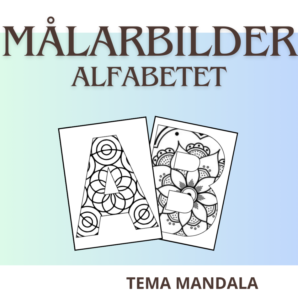 Målarbild- Alfabetet- Mandala
