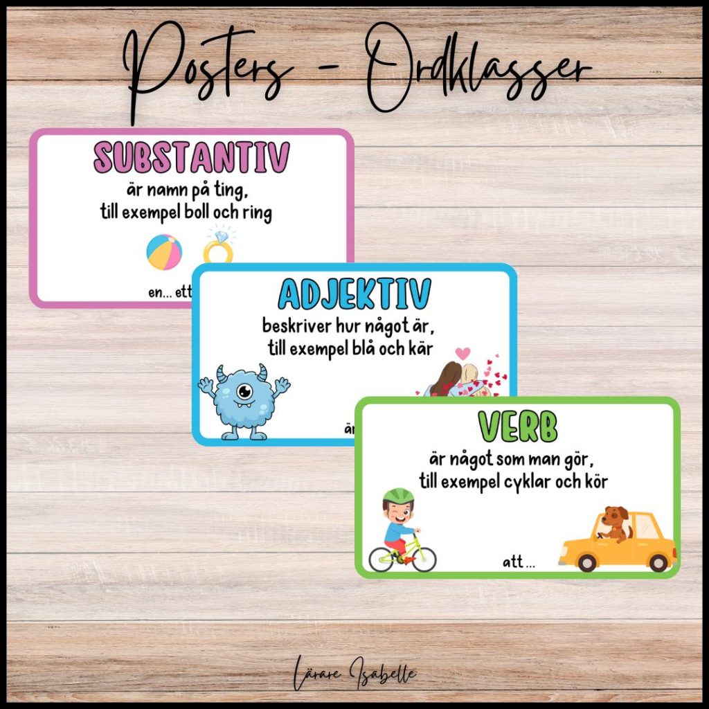 Posters – Ordklasserna