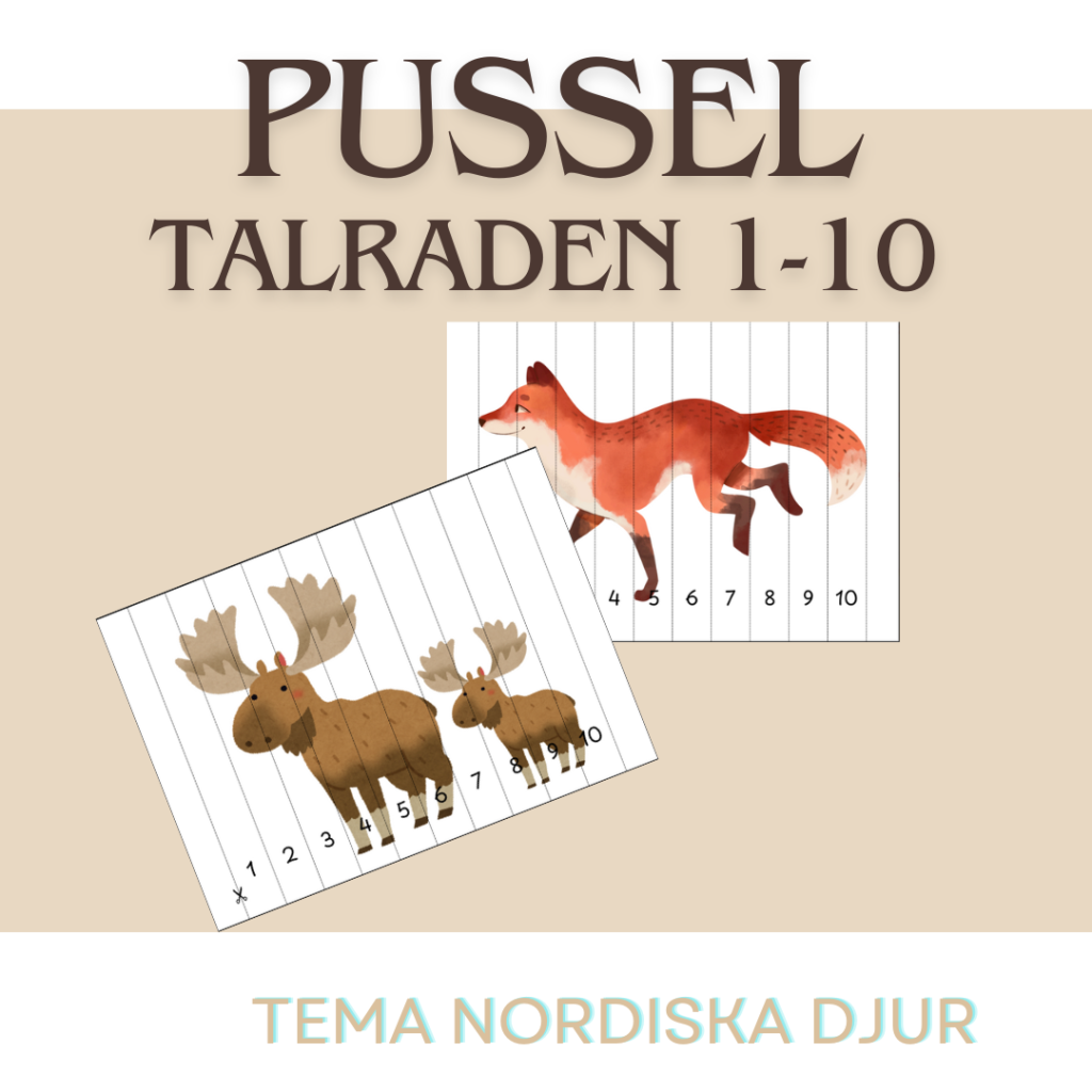 Pussel – 1-10 – Nordiska djur