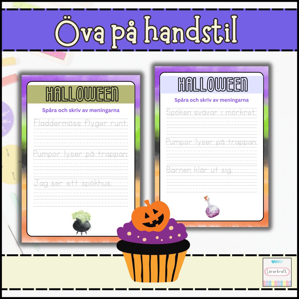 Öva på handstil (Halloween:10 sidor)