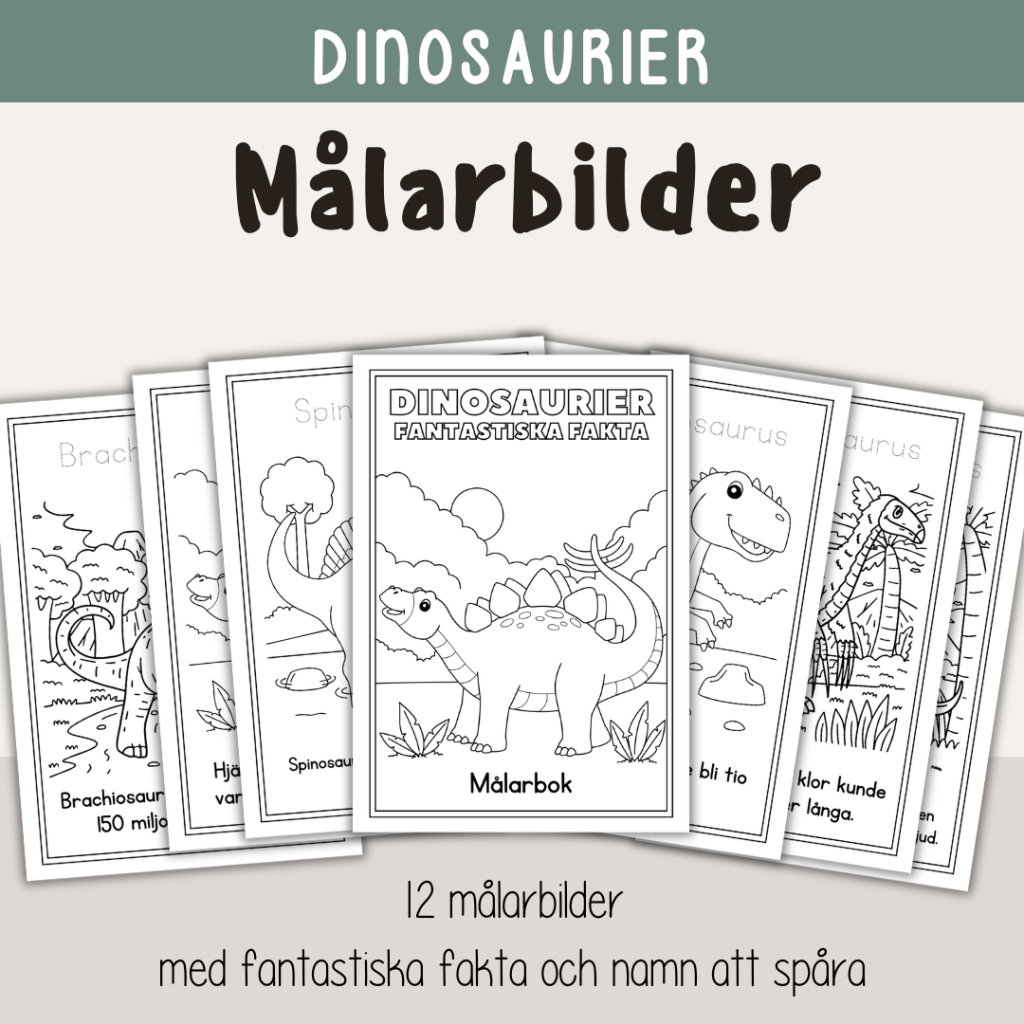 Dinosaurier – Målarbilder
