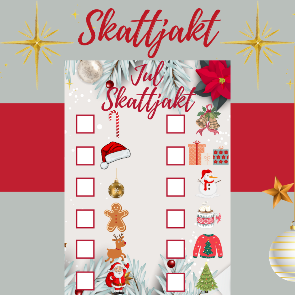 Jul skattjakt med 12 kort