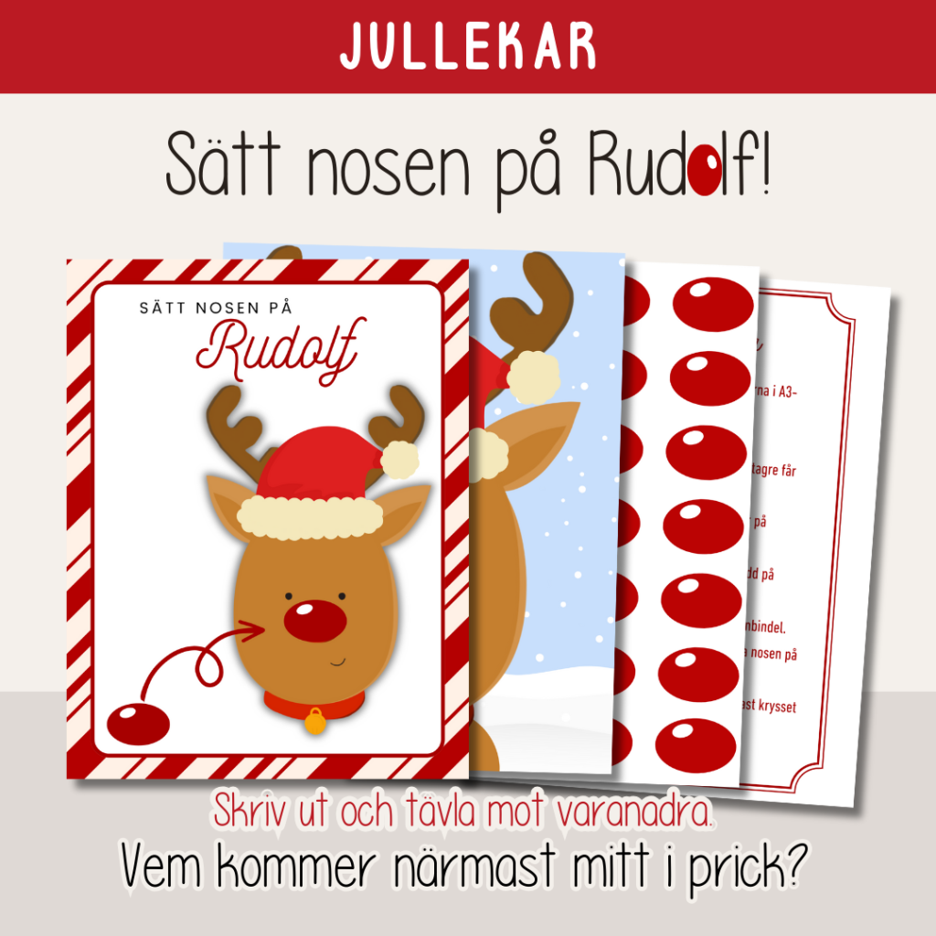 Jul – Jullekar – Sätt nosen på Rudolf!