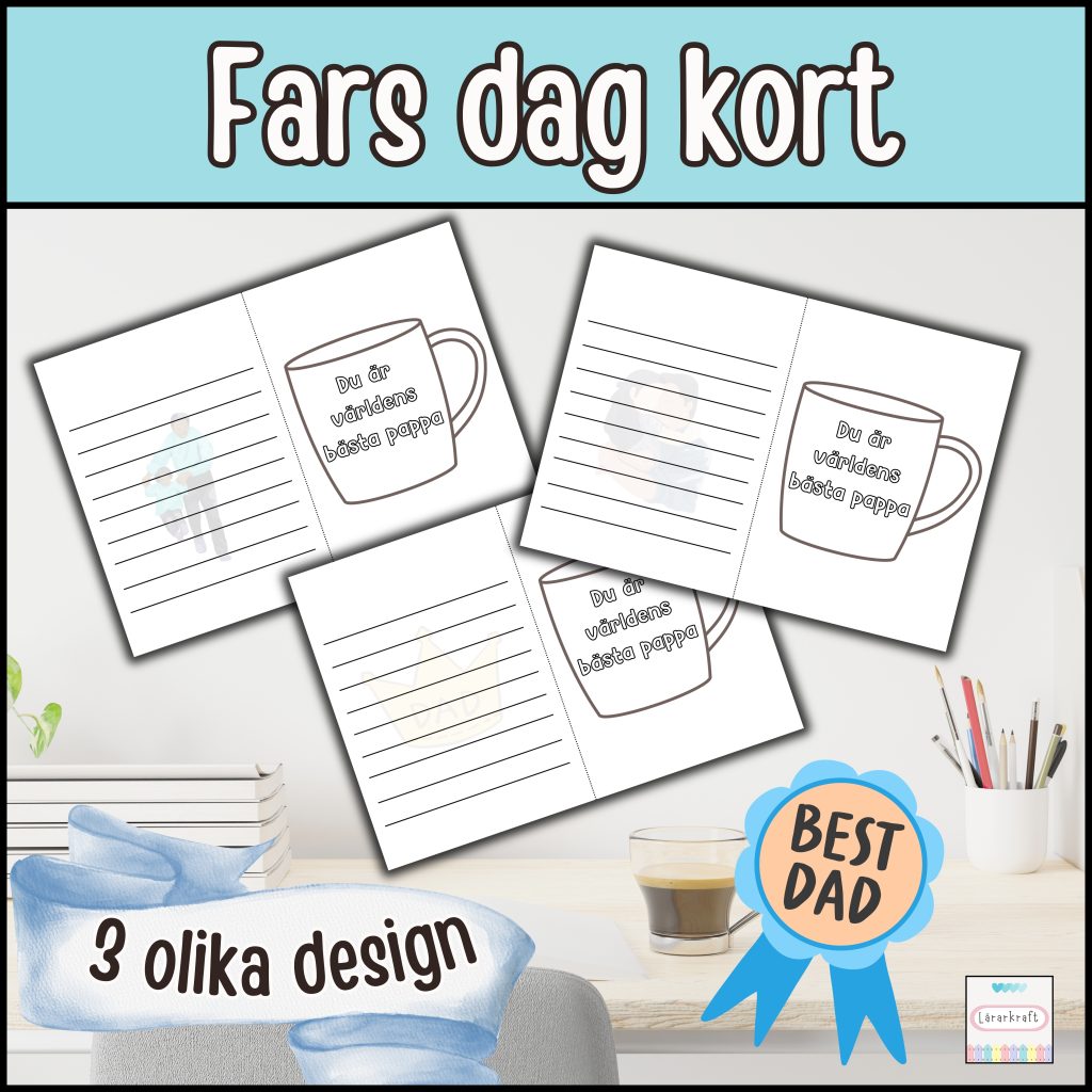 Fars dag kort (3 st design)