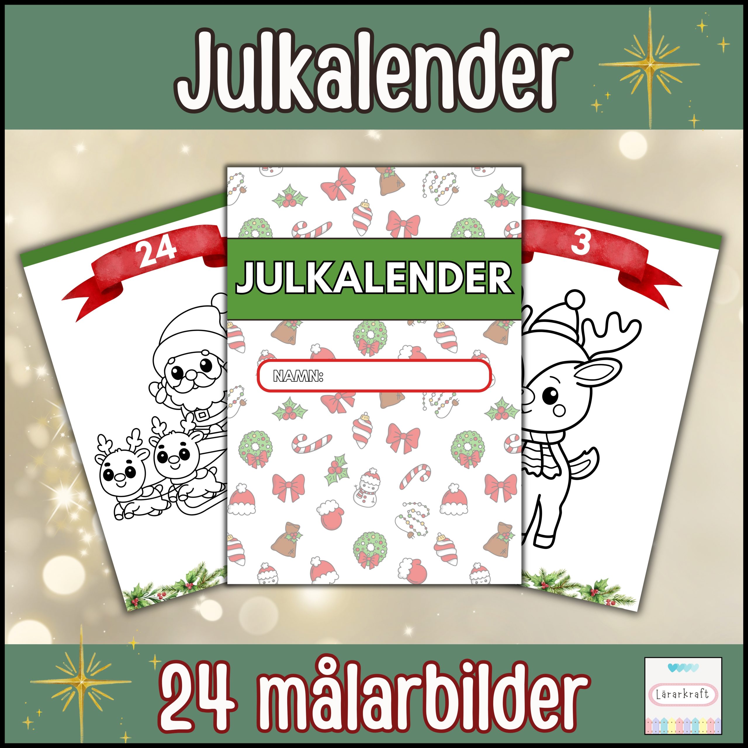 Färglägga julbilder (24 sidor)