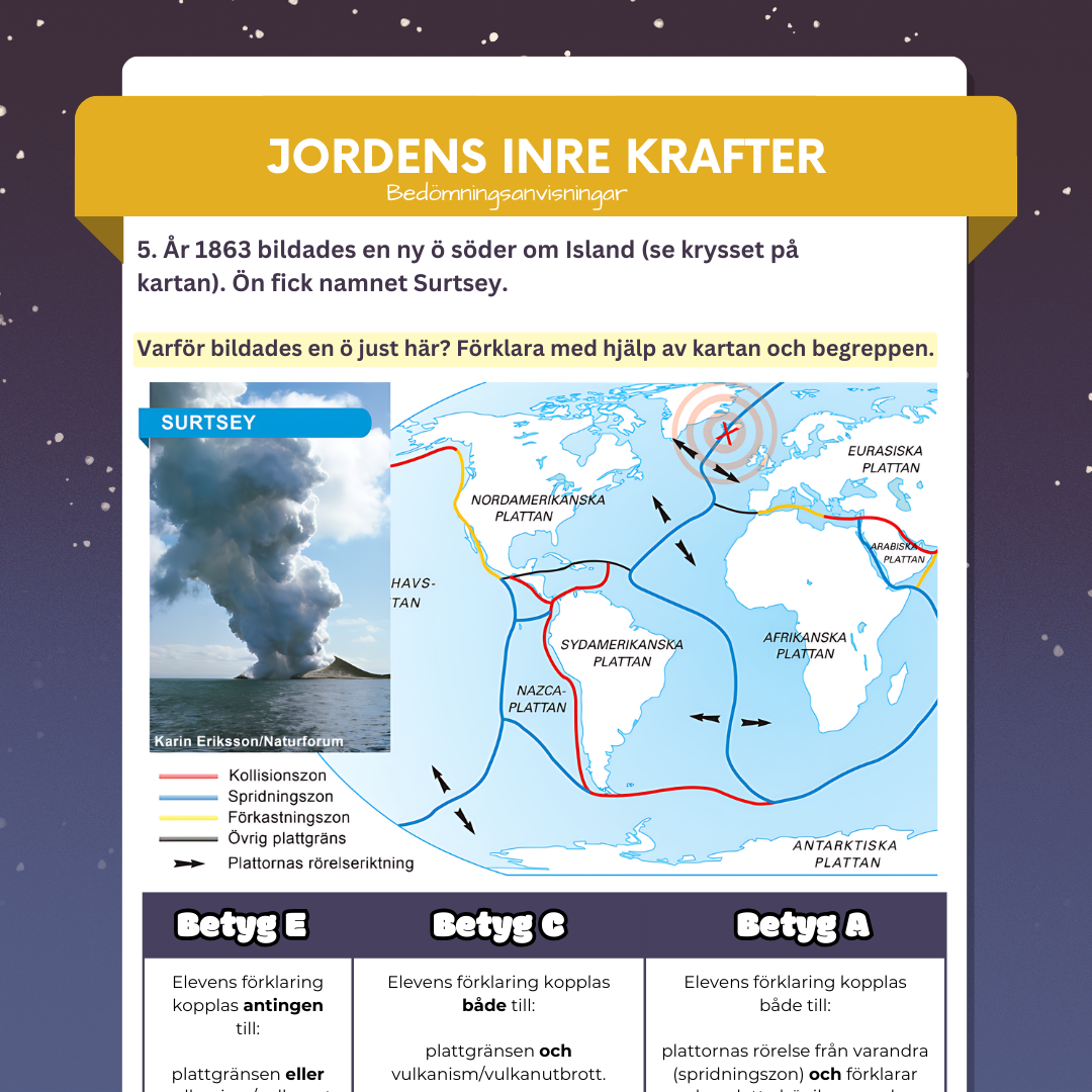 Prov - Jordens uppbyggnad och inre krafter + Bedömningsanvisningar