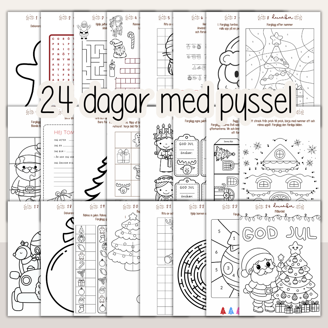 Julkalender med pyssel - ett nytt pyssel varje dag fram till jul