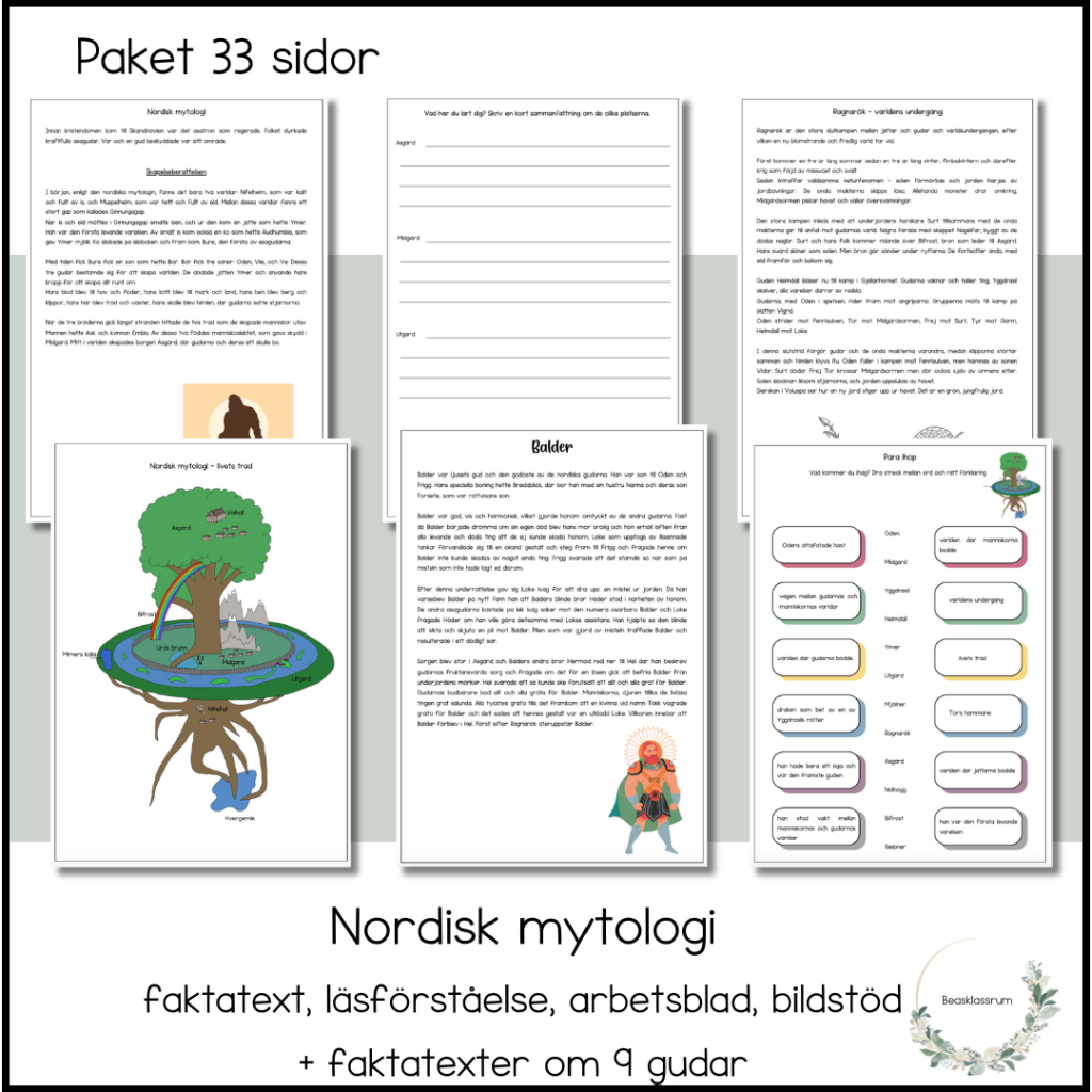 Nordisk mytologi – paket 33 sidor