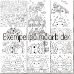 Jul – Målarbilder Kawaii med jultema - bild 2