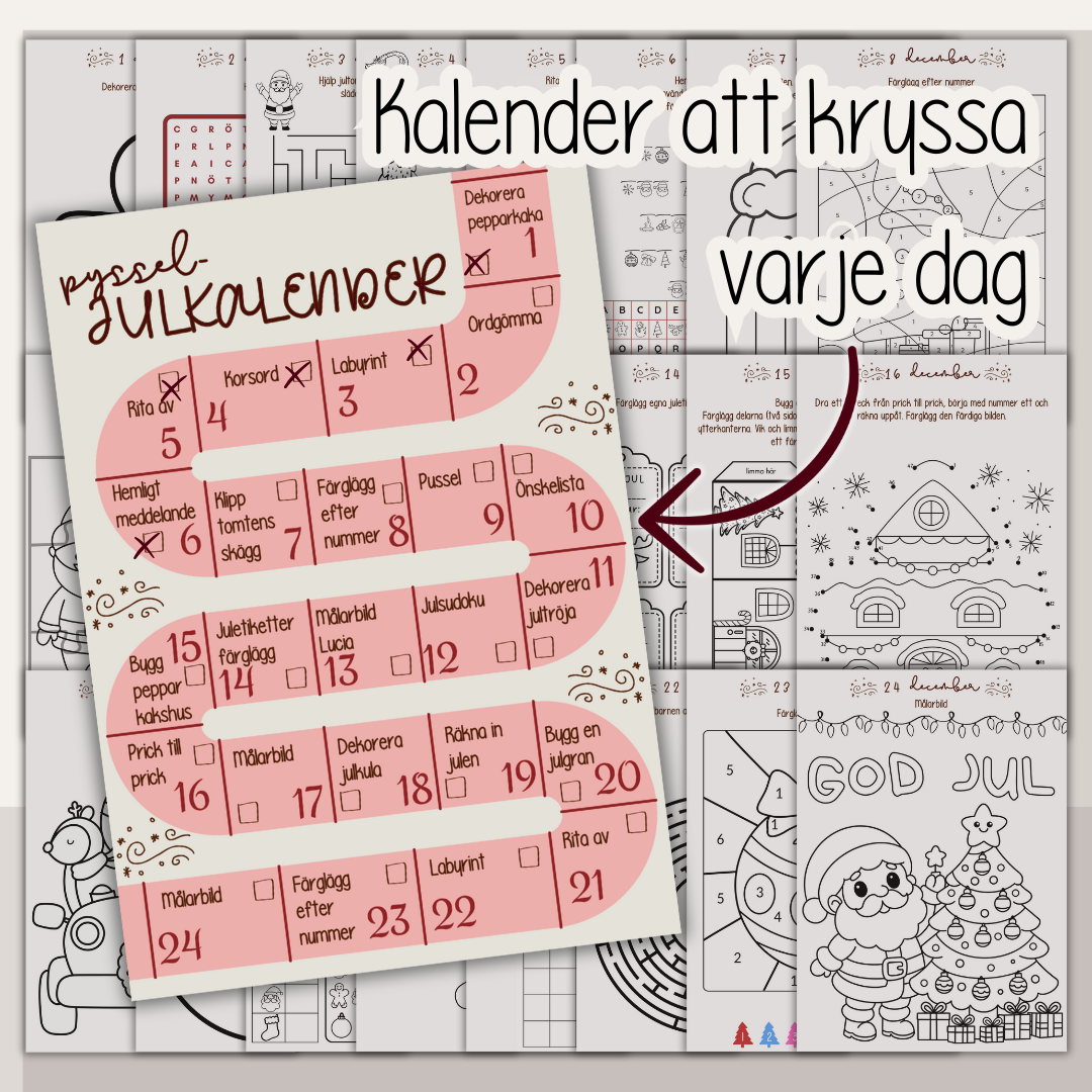Julkalender med pyssel - ett nytt pyssel varje dag fram till jul