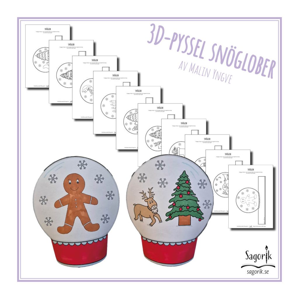 3D-pyssel Snöglober julmotiv