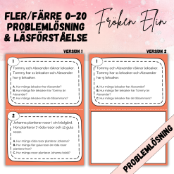Fler/Färre - problemlösning & läsförståelse 0-20
