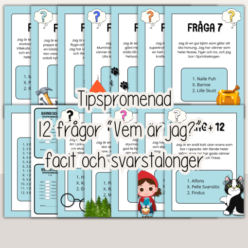 Barnboksveckan - Stora barnbokspaketet - Läsförståelse Arbetshäfte Tipspromenad