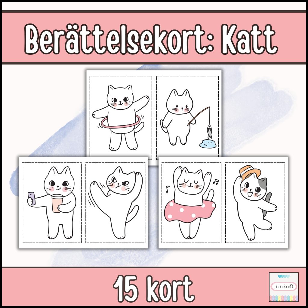 Berättelsekort Katt (15 motiv)