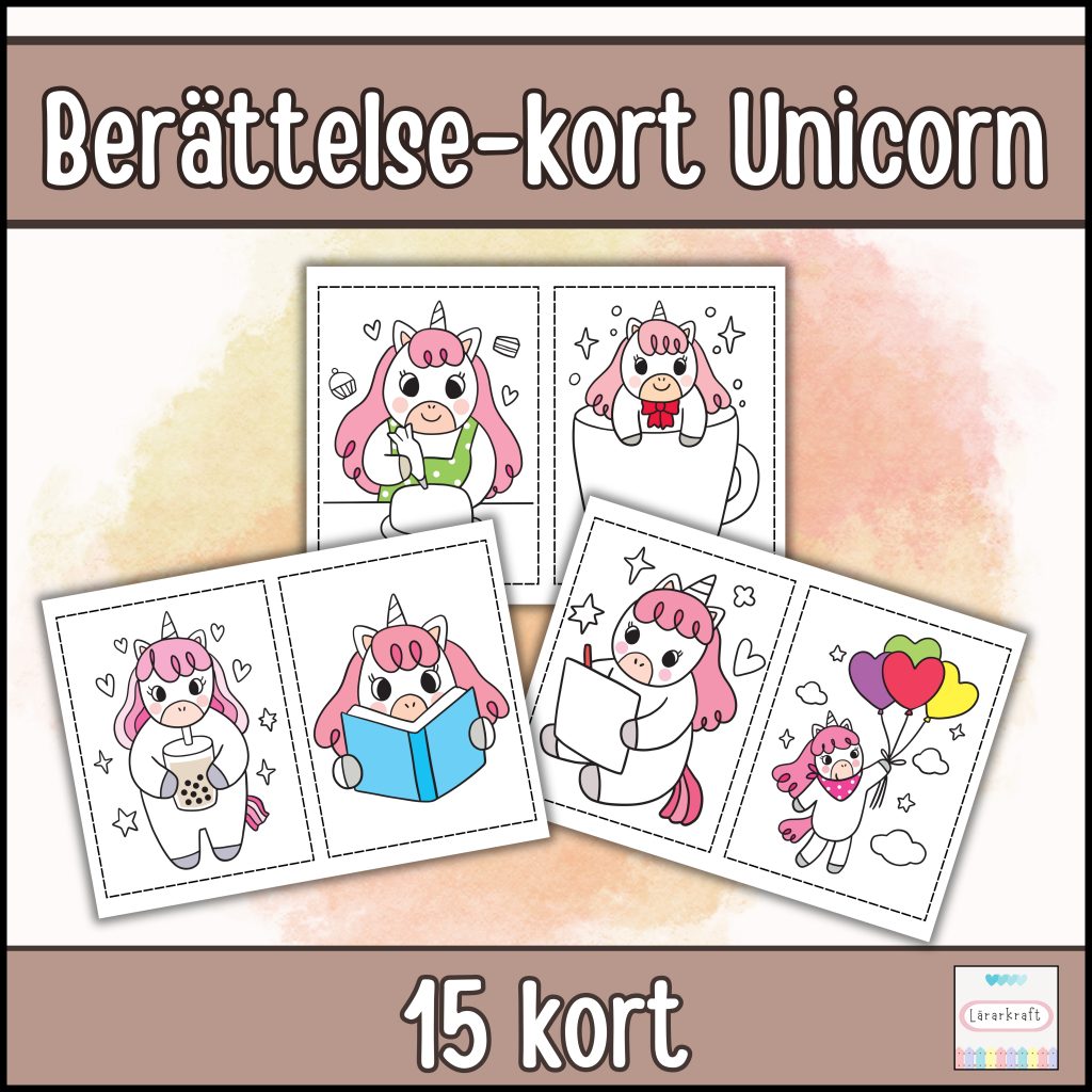 Berättelsekort Unicorn (15 motiv)