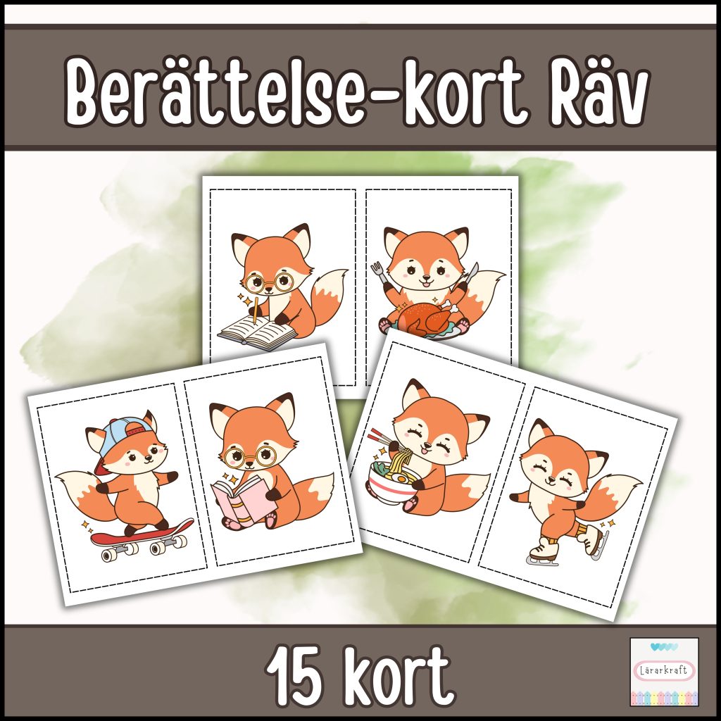 Berättelsekort Räv (15 motiv)