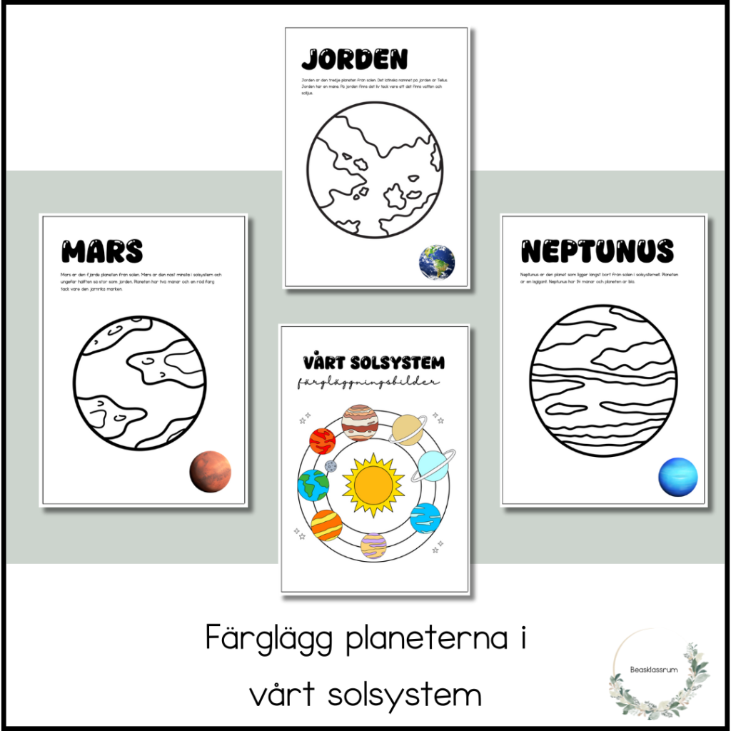 Färglägg solsystemet