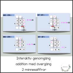 Interaktiv presentation - addition med övergång, 2 minnessiffror