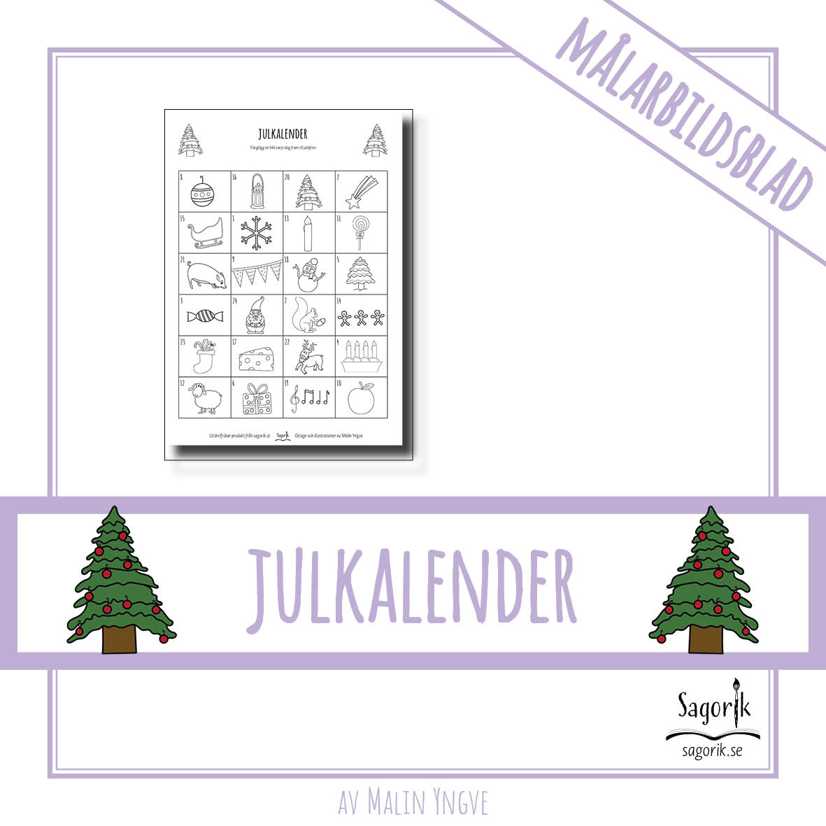 Julkalender små målarbilder