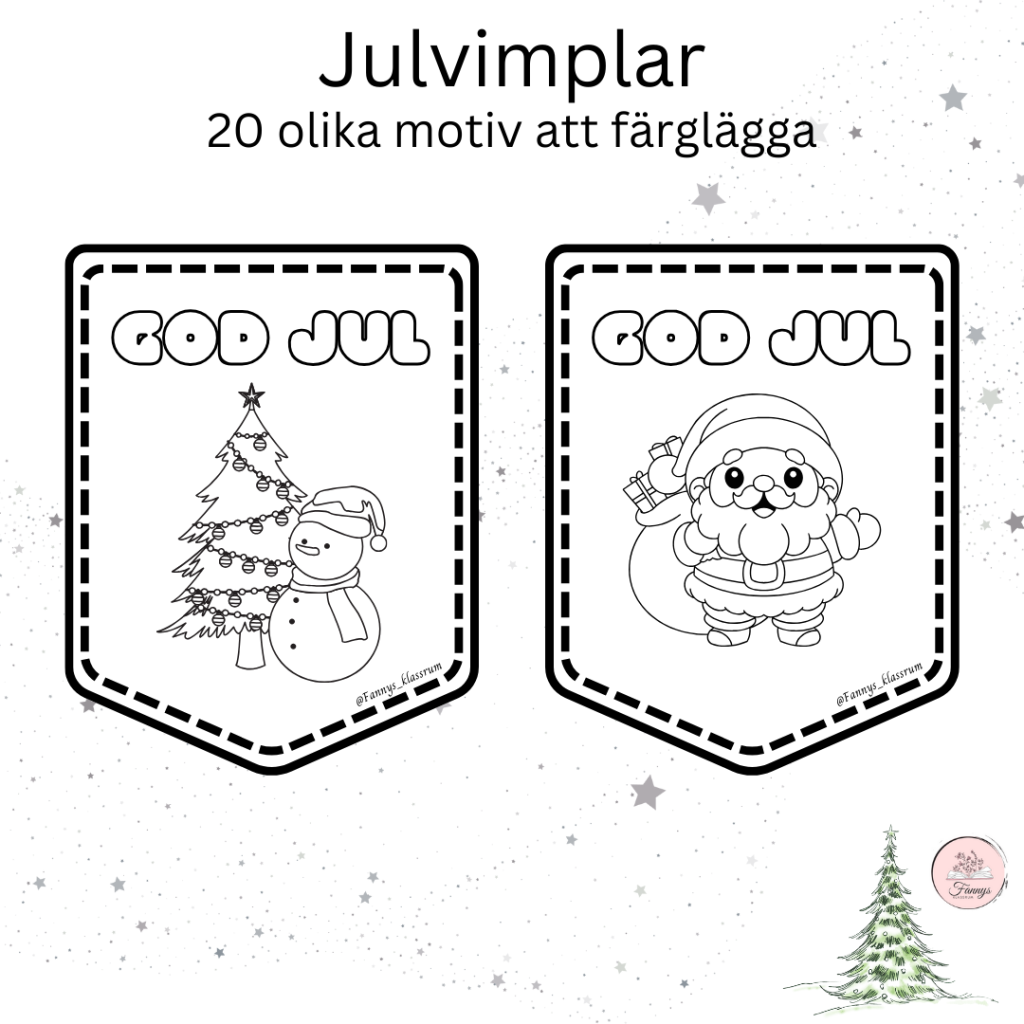 Julvimplar att färglägga
