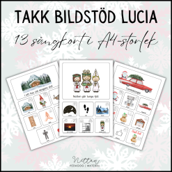 Sångkort Lucia med bildstöd och TAKK