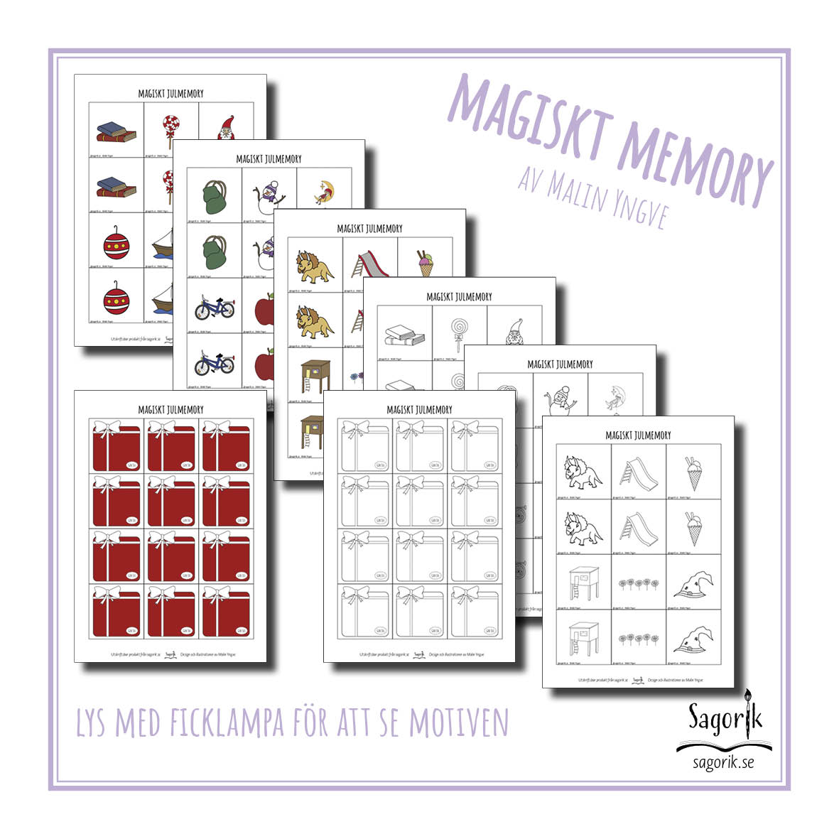 Magiskt julmemory - Ficklampsmemory jul