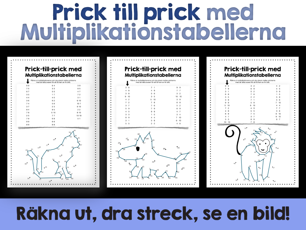 Multiplikation med Prick-till-Prick (Öva tabellerna)