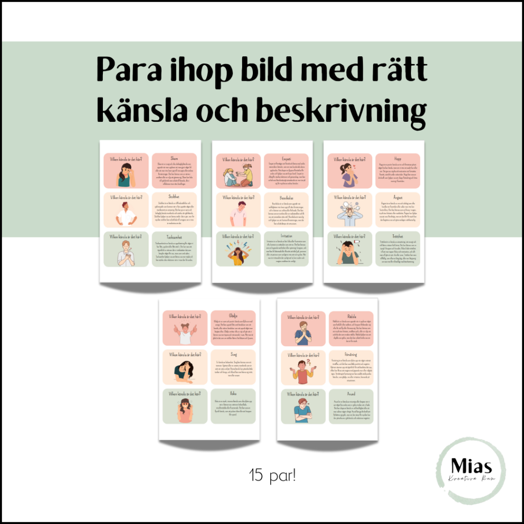 Para ihop bild med rätt känsla och förklaring