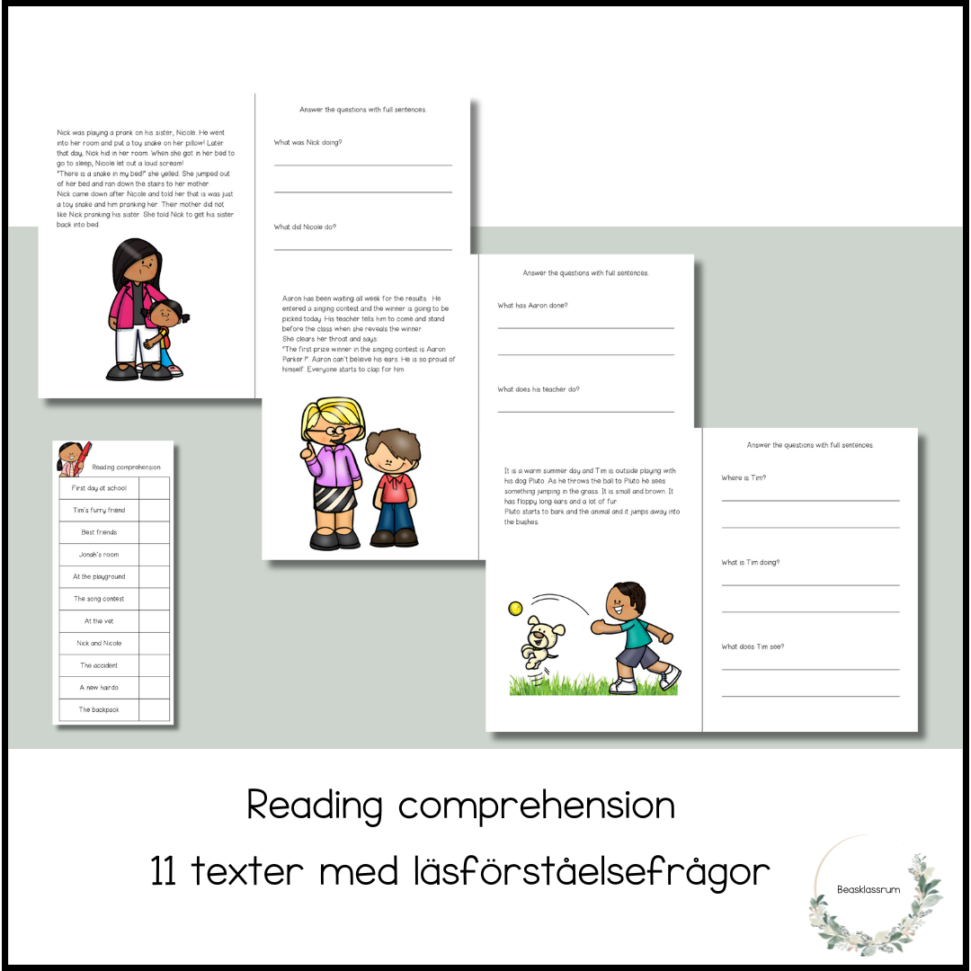 Reading comprehension - 11 texter