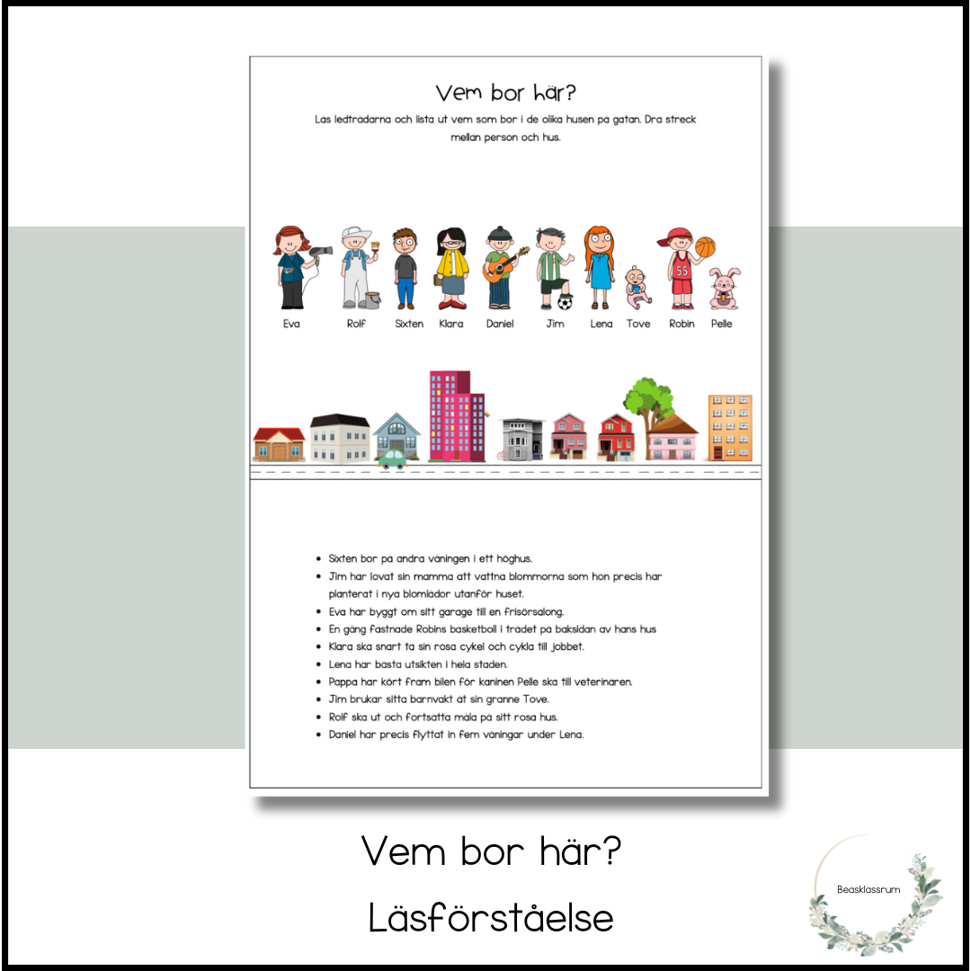 Vem bor här? Läsförståelse