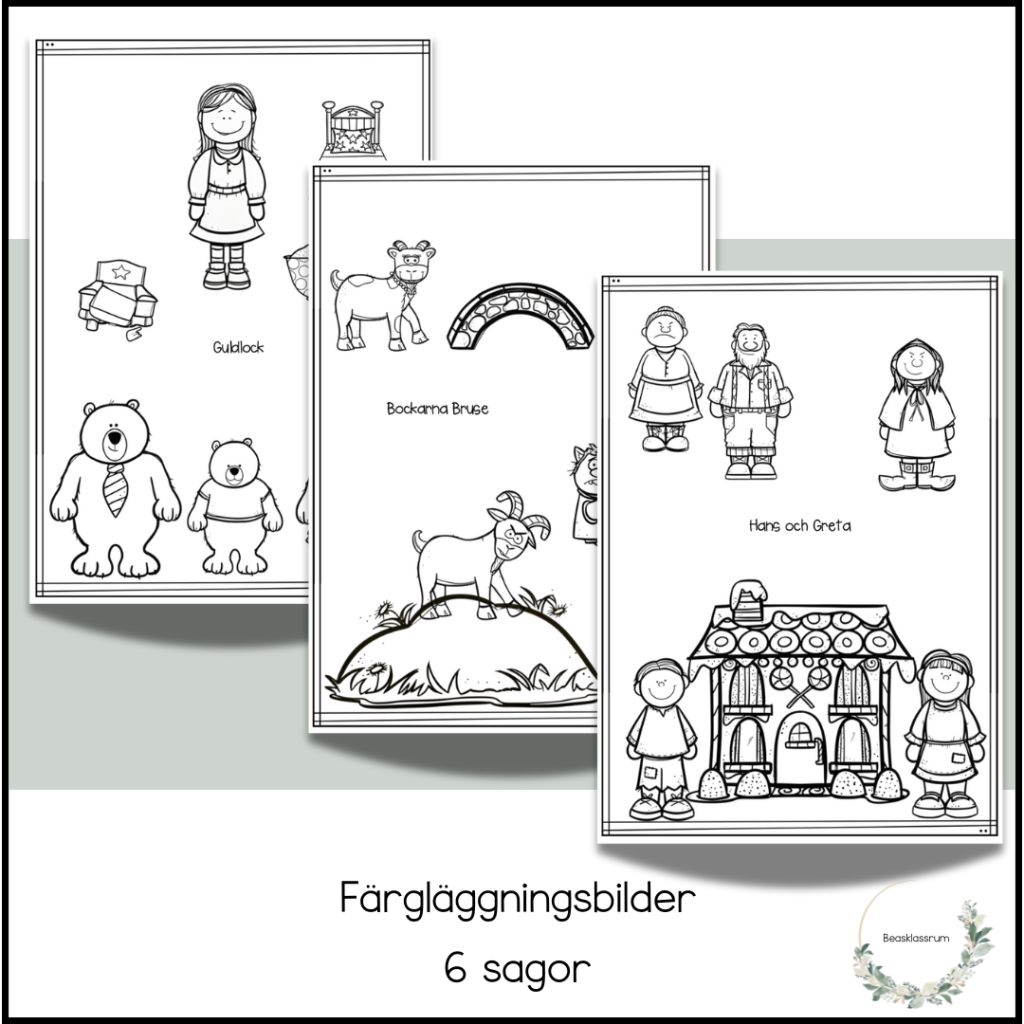Färgläggningsbilder – sagor
