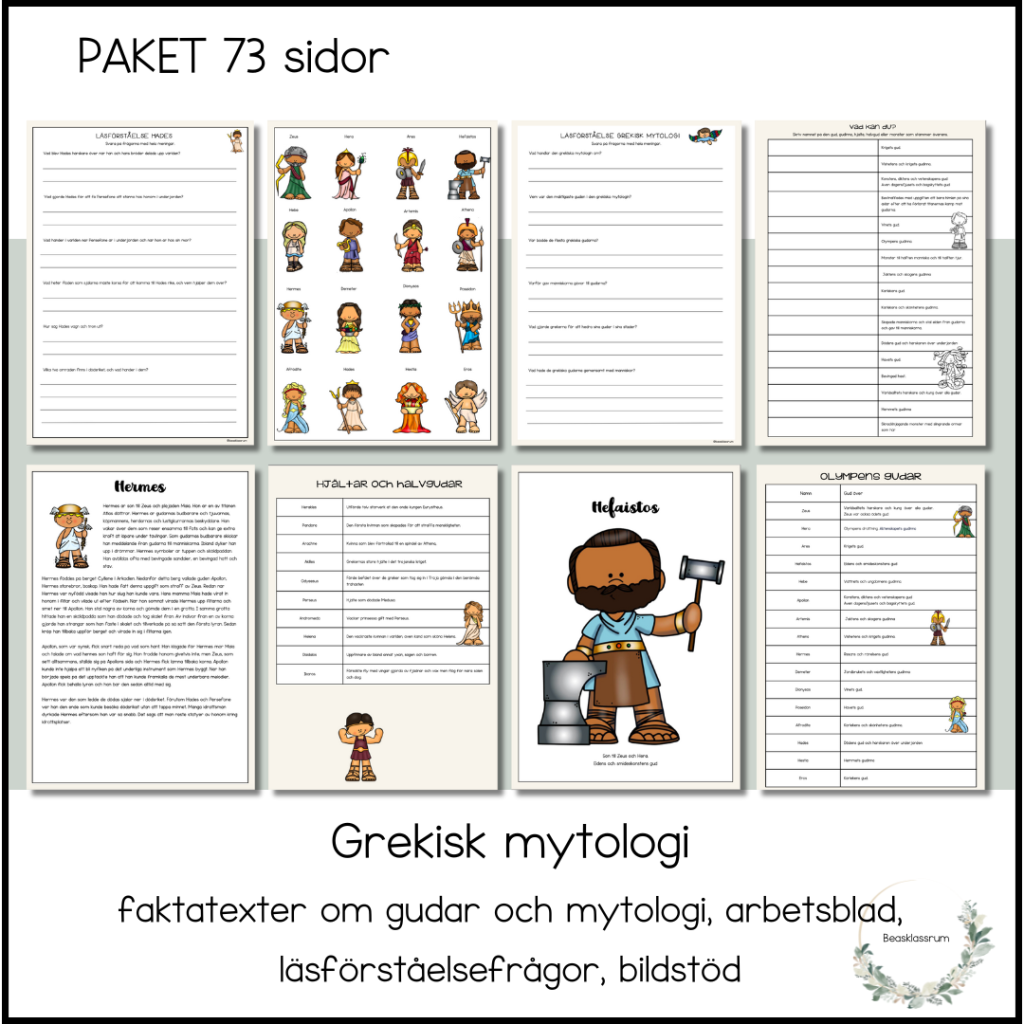 Grekisk mytologi – paket 73 sidor