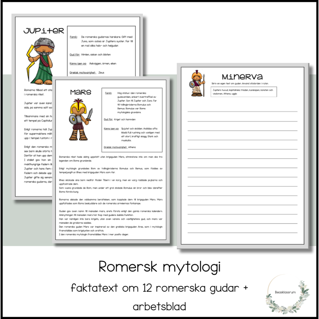 Romersk mytologi – 12 faktatexter gudar