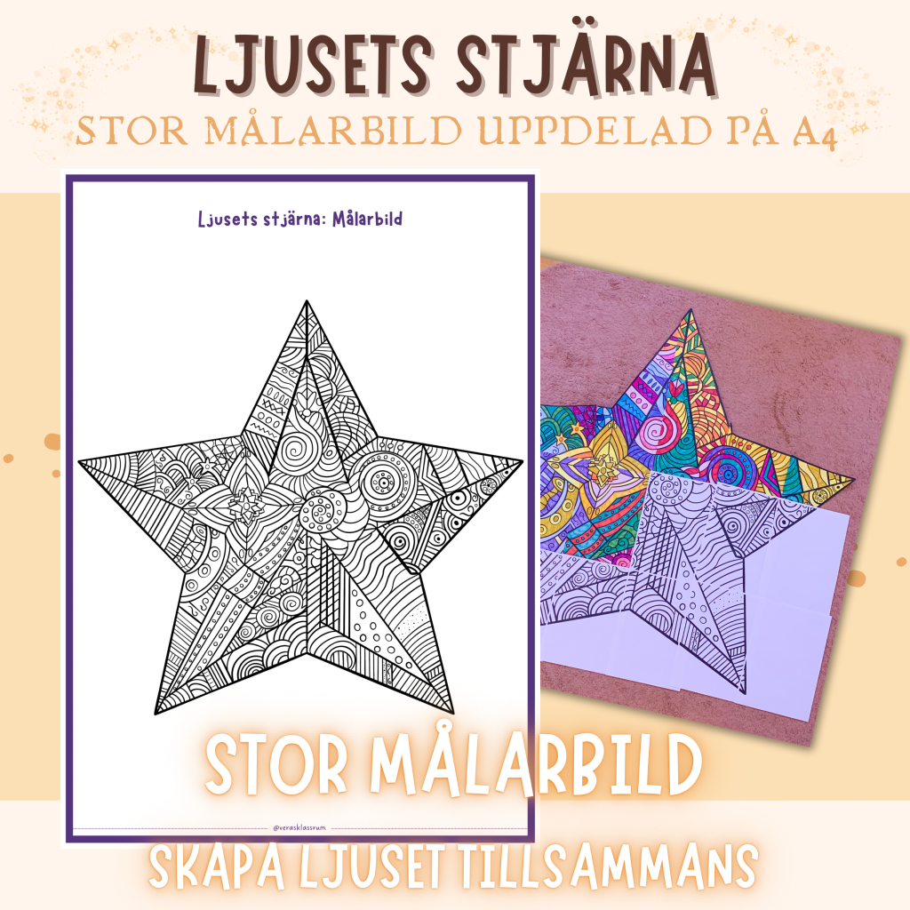 Ljusets stjärna – Stor målarbild