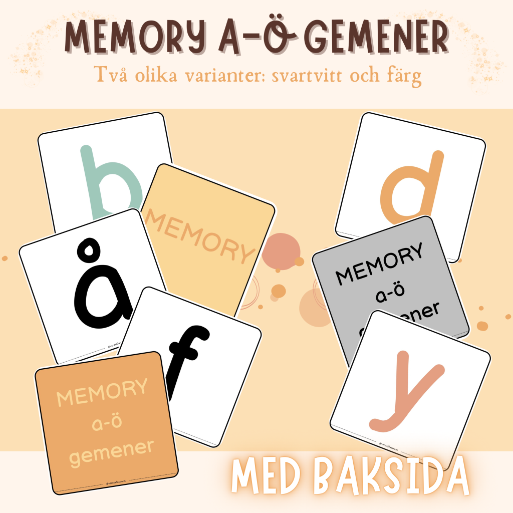 Memory alfabetet – gemener