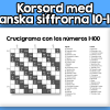 Korsord med spanska siffrorna 10-100