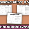 Spanska siffrorna 0-50 med prick-till-prick-övningar