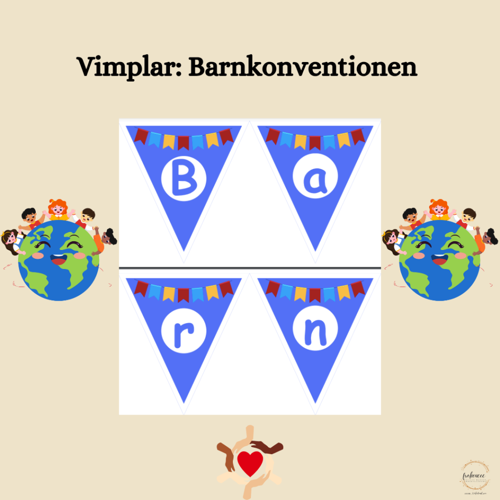 Vimplar: Barnkonventionen