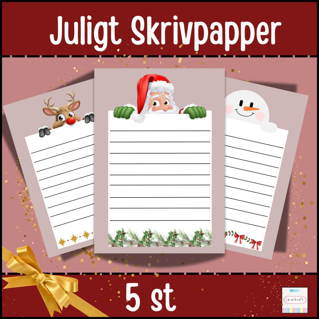 Julig Skrivpapper (5 st)