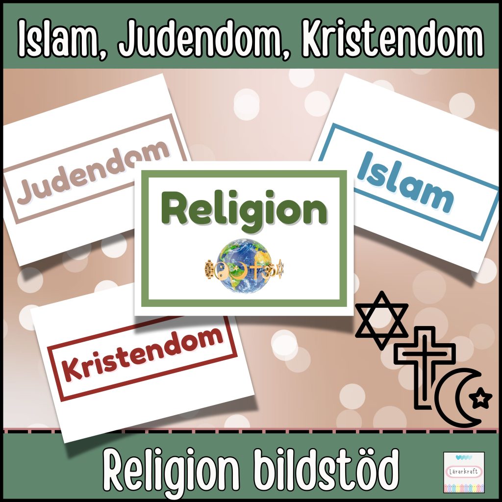 Religion Bildstöd (22 bilder: Kristendom, Islam, Judendom)