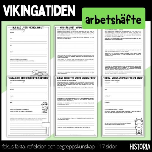 Vikingatiden - arbetshäfte - 17 sidor